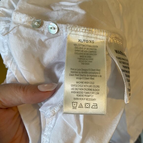 Eileen West White Lace Trim Chemise - Picture 7 of 7